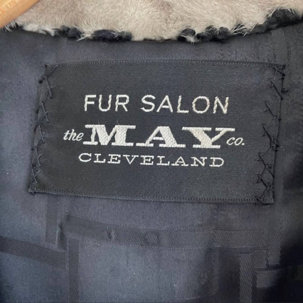 Vintage Black Persian Astrakhan Lamb Mink Fur Trim Coat by FUR SALON the… - Picture 10 of 11